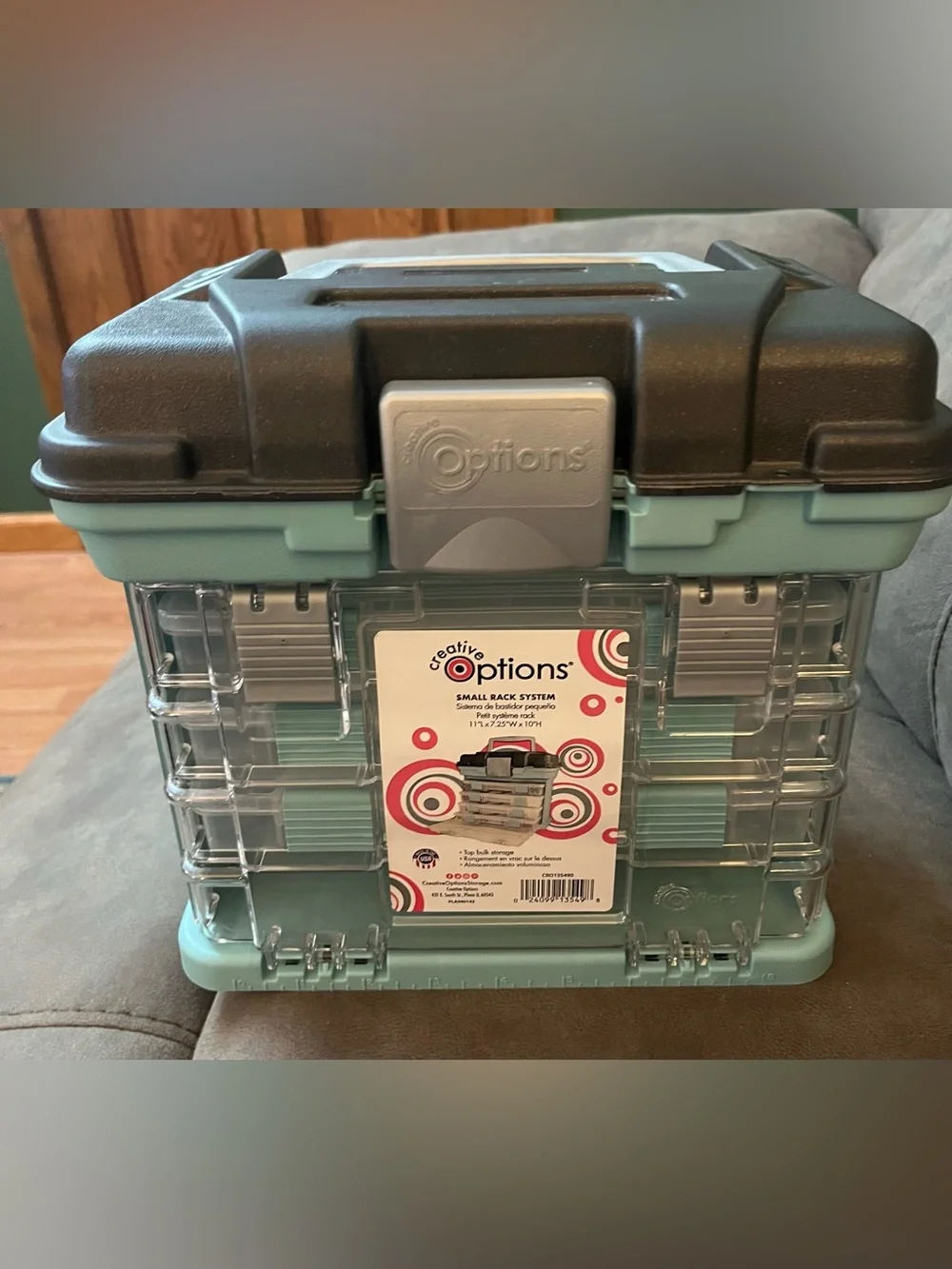 Creative Options Teal and Gray Small Rack Storage Organizer missing 1 box